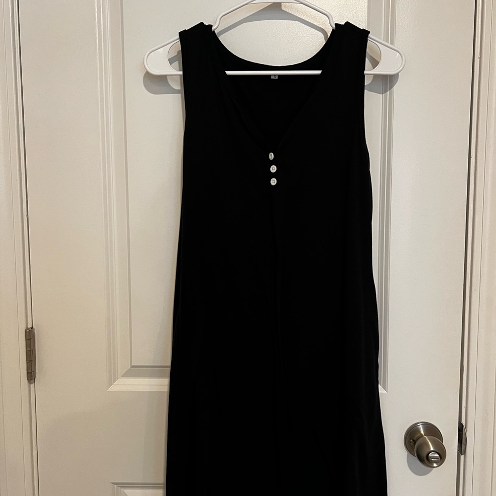 Casual Black Sleeveless Dress